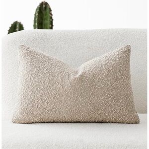Textured Cream Throw Pillow Cover - Pack of 1, 12 x 20 Inch